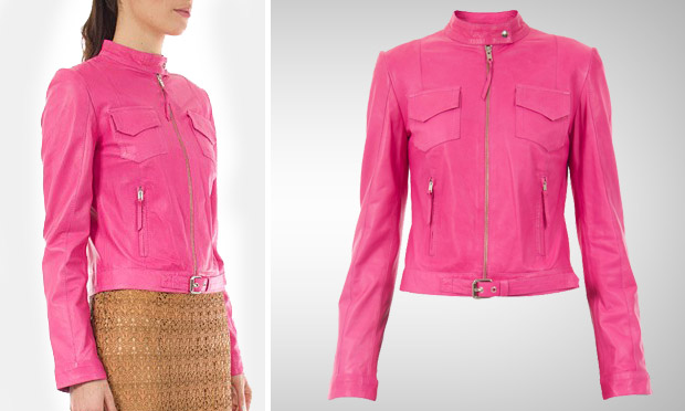 jaqueta couro rosa